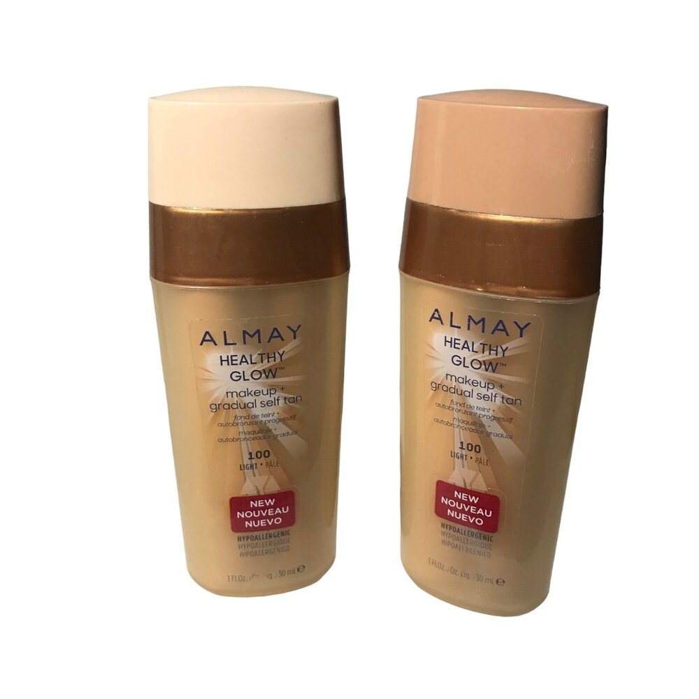 Almay Gradual Self Tan Makeup Healthy Glow Light 100 SPF 20 Lot of 2